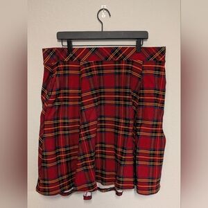 Torrid Red Plaid Midi Skirt